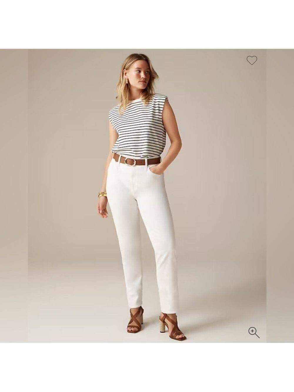 J Crew White Denim Summer Beachy Summer Festival Classic Straight Jeans 30 NEW